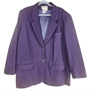 Eddie Bauer Wool Angora Blend Deep Purple Blazer